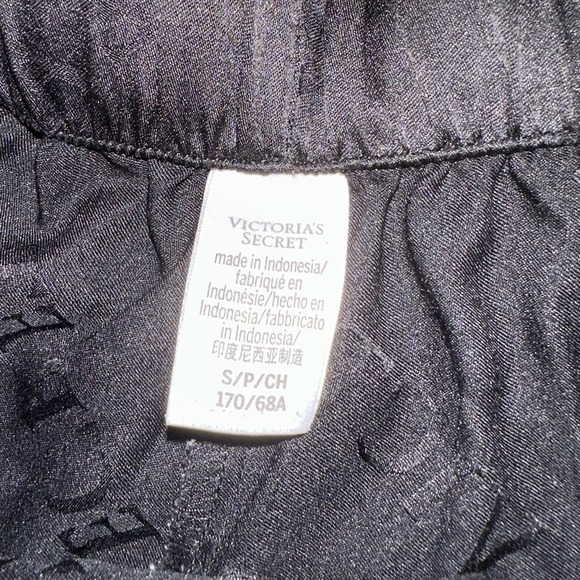 Y2K 2000s Victoria's Secret Black Satin Pajama Shorts Short Sleeve Set Women's S - Picture 8 of 12